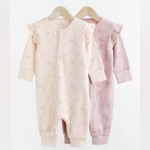Next Footless Zip 2-pack Sleepsuit - Pink Ballerina - size 6-9 Months